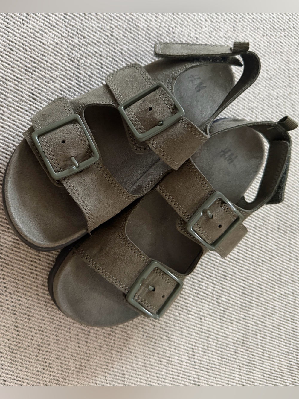H&M Kids Olive Green Double-Buckle Sandals